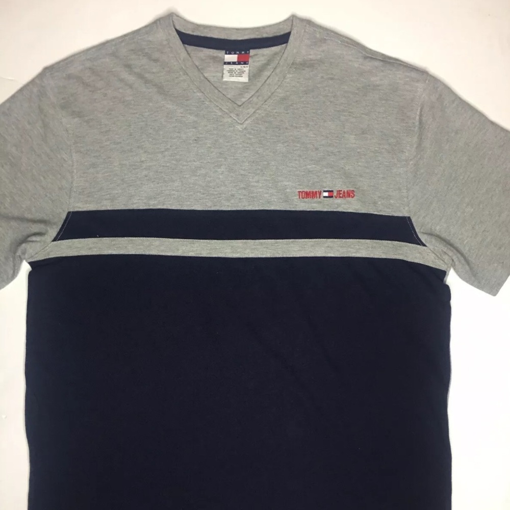 Vintage Tommy Jeans V Neck Shirt Mens